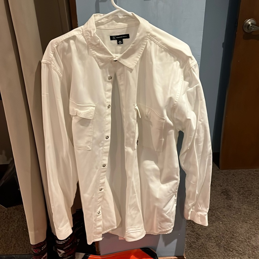 International Concepts Long Sleeve White Button Up Size XXL